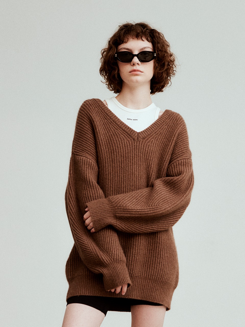 OVERSIZED RACOON COZY KNIT_WOOD BROWN