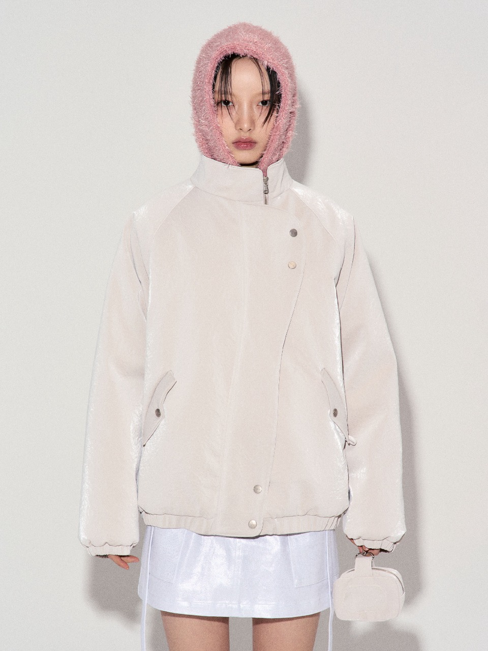 DONA CURVED PLACKET PUFFER JACKET_IVORY
