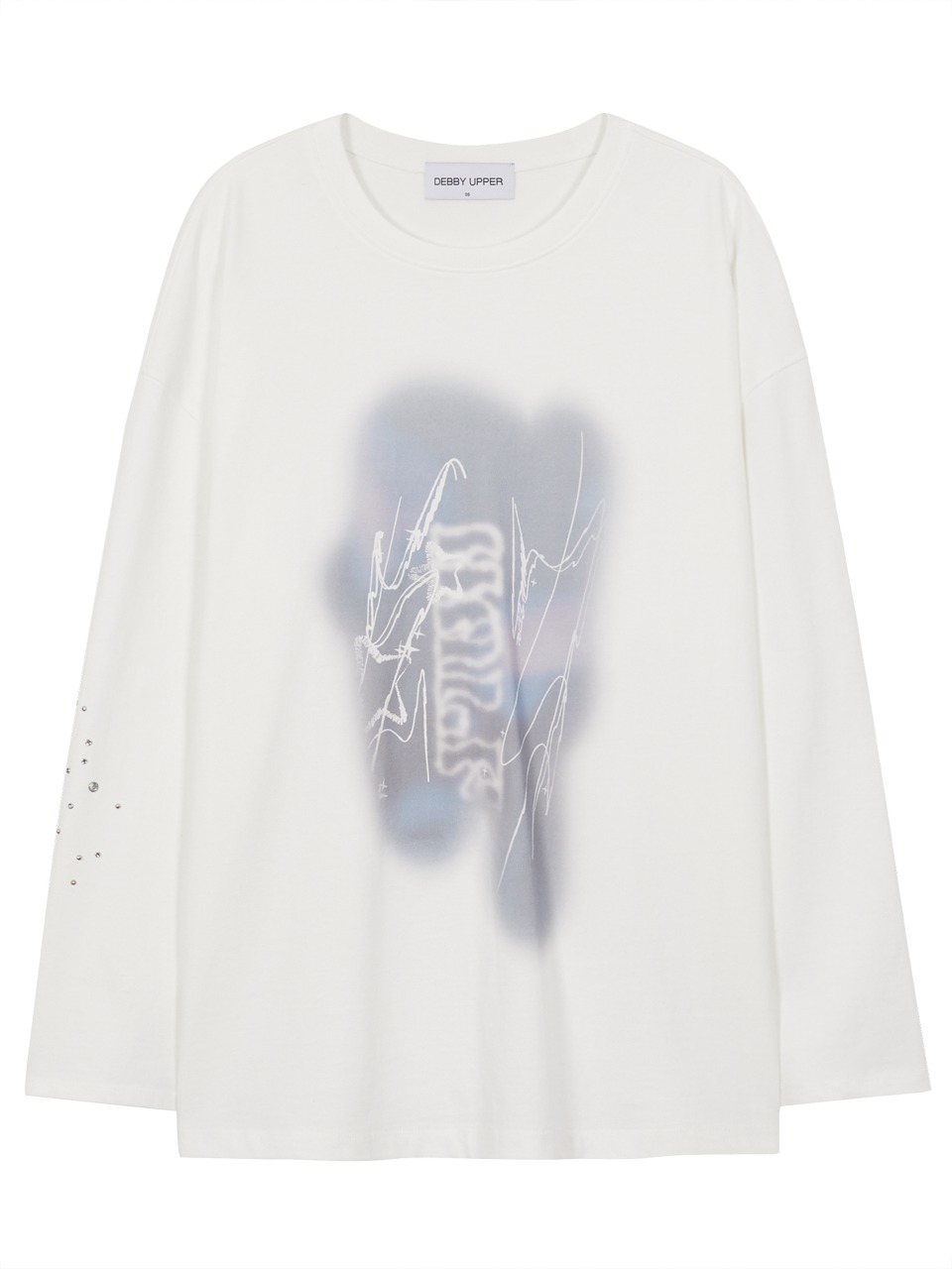 OVERFIT HALF PRINTED T-SHIRT_WHITE